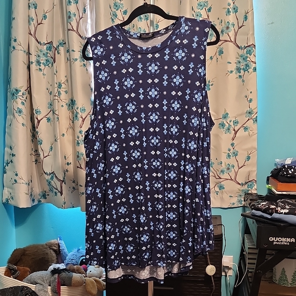 Lane Bryant Navy Floral Tunic